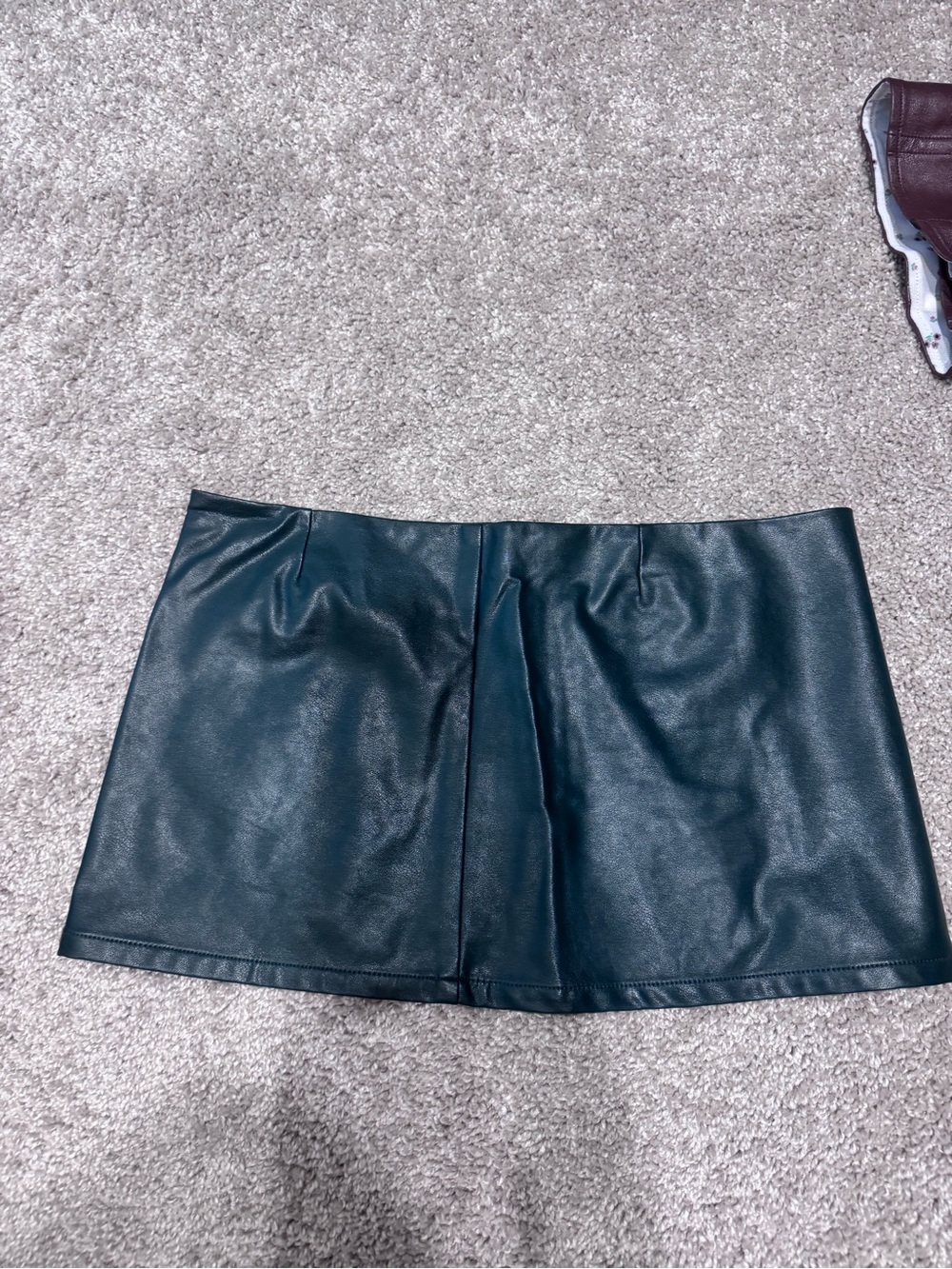 Miaou Forest Green Faux Leather Mini Skirt